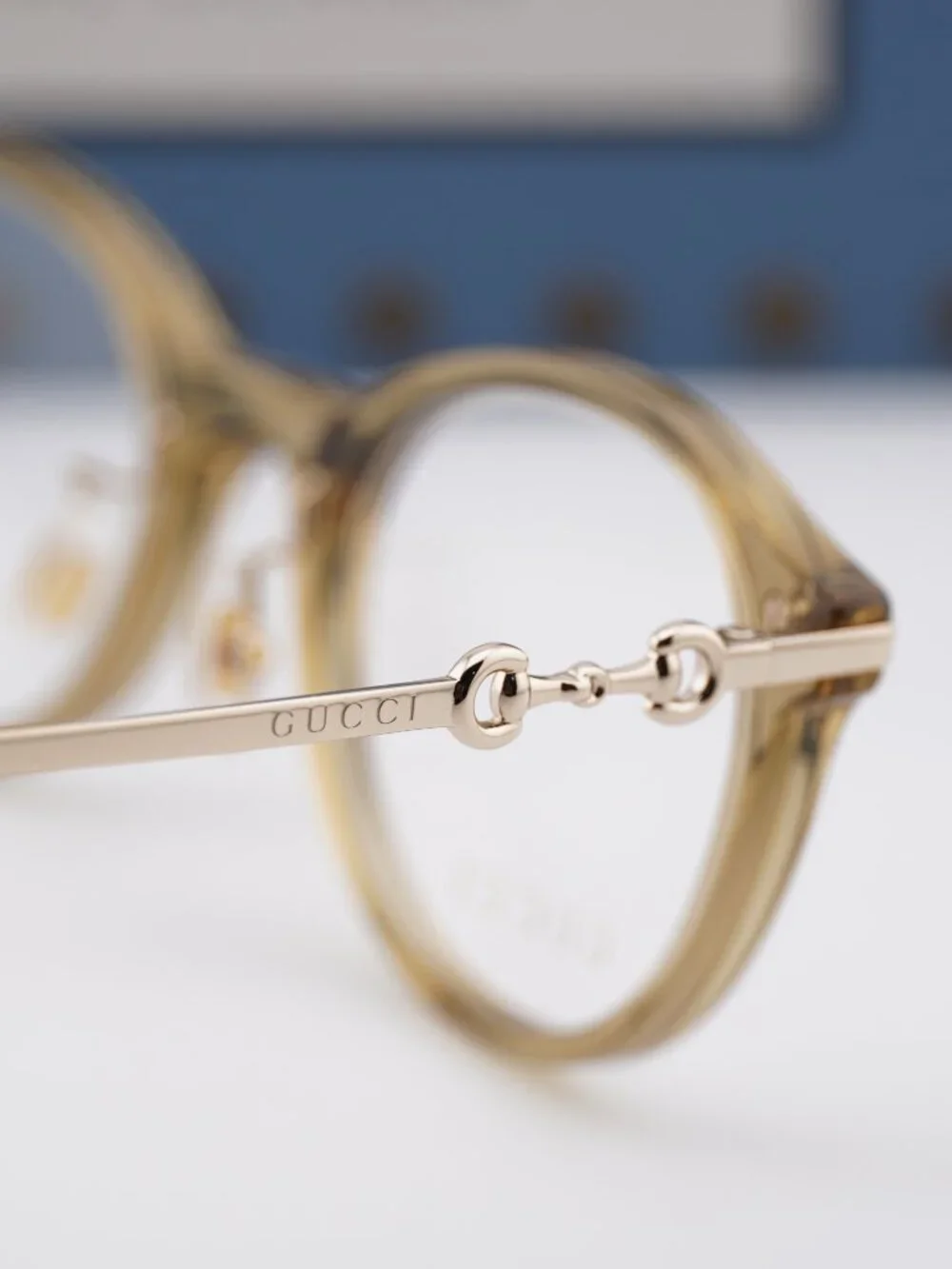 Gucci GG1904OJ 003 Round Eyeglasses 50mm - Yellow / Gold